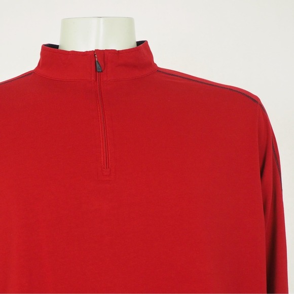 Tasc Performance Pullover Golf Shirt Mens 2XL XXL Red Bamboo Blend 1/4-Zip Mock - Picture 2 of 4